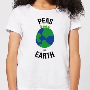 Peas On Earth Women's Christmas T-Shirt - White