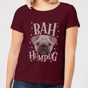 Bah Humpug Women's Christmas T-Shirt - Burgundy