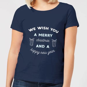 We Wish You A Merry Christmas and A Happy New Year Women's Christmas T-Shirt - Navy