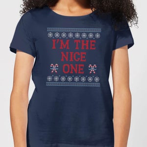 I'm The Nice One Women's Christmas T-Shirt - Navy