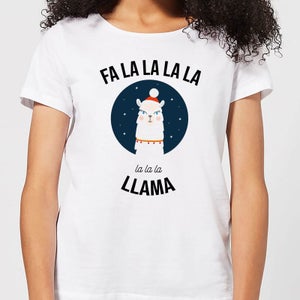 Fa La La La Llama Women's Christmas T-Shirt - White