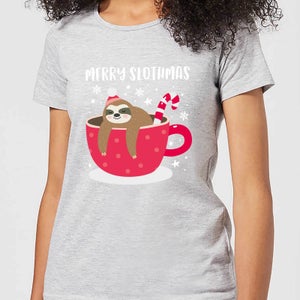 Merry Slothmas Women's Christmas T-Shirt - Grey