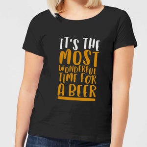 It's The Most Wonderful Time for A Beer Women's Christmas T-Shirt - Black