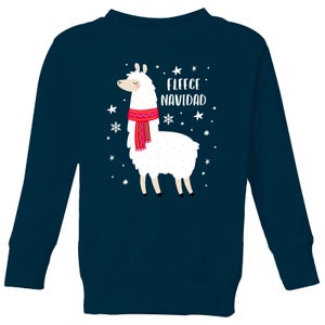 Fleece Navidad Kids' Christmas Sweatshirt - Navy