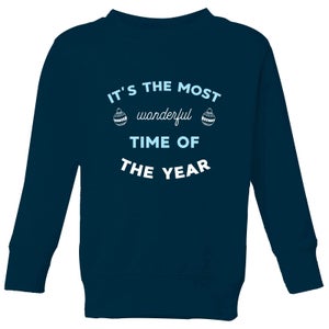 It's The Most Wonderful Time Of The Year Kids' Christmas Sweater - Navy