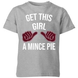 Get This Girl A Mince Pie Kids' Christmas T-Shirt - Grey