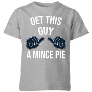 Get This Guy A Mince Pie Kids' Christmas T-Shirt - Grey