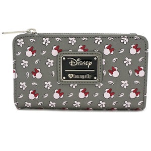 Loungefly Disney Mickey Mouse Minnie Aop Topzip Wallet - Grey