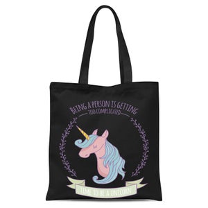 Time To Be A Unicorn Tote Bag - Black