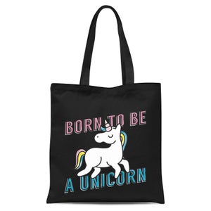 Born To Be A Unicorn Tote Bag - Black