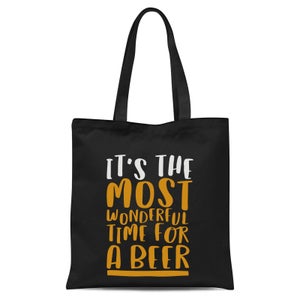 Its The Most Wonderful Time for A Beer Tote Bag - Black