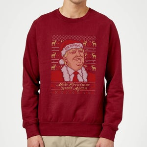 Make Christmas Great Again Christmas Sweatshirt - Burgundy