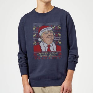 Make Christmas Great Again Christmas Sweater - Navy