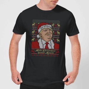 Make Christmas Great Again Donald Trump Men's Christmas T-Shirt - Black