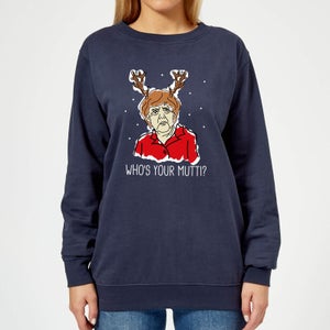 Who's Your Mutti? Women's Christmas Sweater - Navy