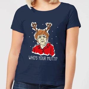 Who's Your Mutti? Women's Christmas T-Shirt - Navy