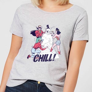 DC Chill! Damen Christmas T-Shirt - Grau