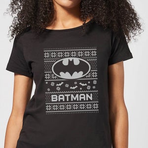 DC Comics Batman Women's Christmas T-Shirt in Black