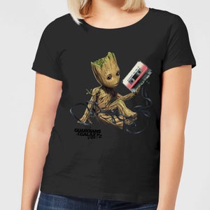 Guardians Of The Galaxy Groot Tape Damen Christmas T-Shirt - Schwarz