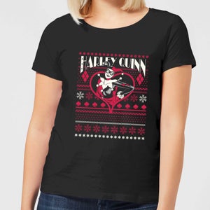 DC Harley Quinn Damen Christmas T-Shirt - Schwarz