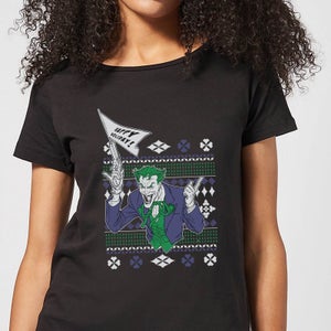DC Joker Damen Christmas T-Shirt - Schwarz