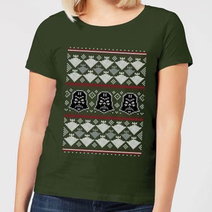 T-Shirt Star Wars Imperial Darth Vader Christmas - Forest Green - Donna