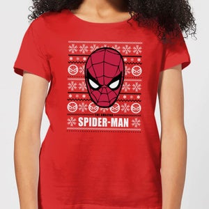 Marvel Spider-Man Women's Christmas T-Shirt - Red
