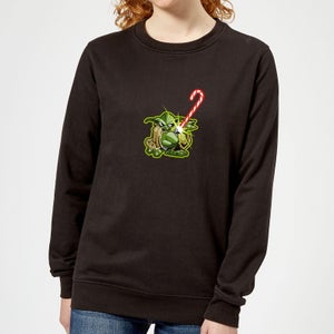 Star Wars Candy Cane Yoda Women's Christmas Sweatshirt - Black