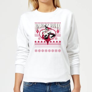 DC Harley Quinn Women's Christmas Sweater - White