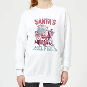 DC Comics Santa's Helpers Damen Weihnachtspullover – Weiß