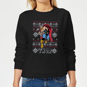Marvel Thor Women's Christmas Sweatshirt - Black