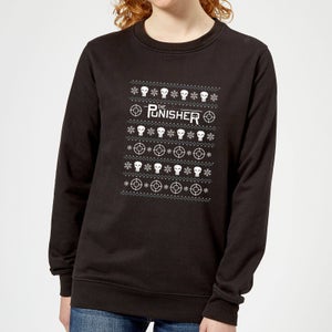 Marvel Punisher Women's Christmas Sweatshirt - Black