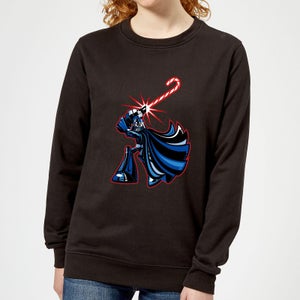 Star Wars Candy Cane Darth Vader Women's Christmas Sweatshirt - Black