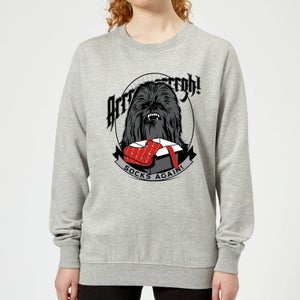 Star Wars Chewbacca Arrrrgh Socks Again Women's Christmas Sweatshirt - Grey