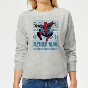 Marvel Spider-Man Women's Christmas Sweatshirt - Grey