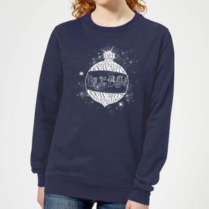 Harry Potter Yule Ball Baubel Women's Christmas Sweatshirt - Navy