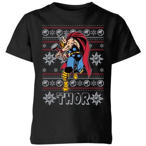 T-Shirt Marvel Thor Christmas - Nero - Bambini