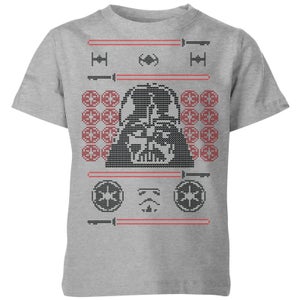Camiseta de Navidad para niño Darth Vader Face Knit de Star Wars - Gris
