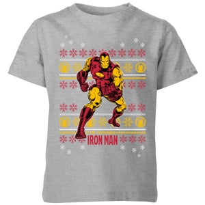 Marvel Iron Man kinder Christmas t-shirt - Grijs