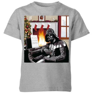 T-Shirt Star Wars Darth Vader Piano Player Christmas- Grigio - Bambini