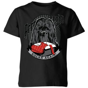 Camiseta navideña Chewbacca Arrrrgh Socks Again para niño de Star Wars - Negro