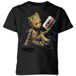 Guardians Of The Galaxy Groot Tape Kids' Christmas T-Shirt - Black