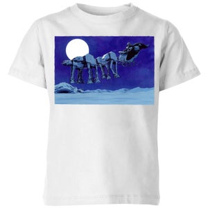 T-Shirt Star Wars AT-AT Darth Vader Sleigh Christmas- Bianco - Bambini