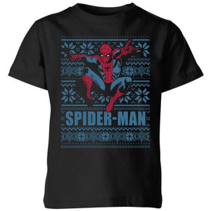 Marvel Spider-Man Kids' Christmas T-Shirt - Black