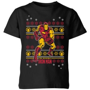 Camiseta navideña para niño Iron Man de Marvel - Negro