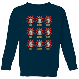 Elf Faces Kids' Christmas Sweatshirt - Navy