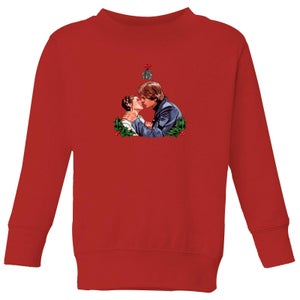Star Wars Mistletoe Kiss Kinder Weihnachtspullover – Rot