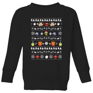 Muppets Pattern Kids' Christmas Sweater - Black