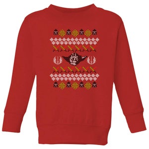 Star Wars Yoda Knit Kids' Christmas Sweatshirt - Red