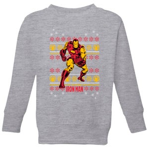 Marvel Iron Man Kids' Christmas Sweatshirt - Grey